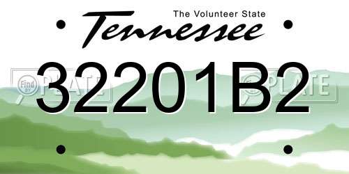 32201B2 Tennessee License Plate