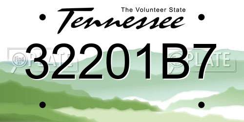 32201B7 Tennessee License Plate