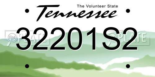 32201S2 Tennessee License Plate