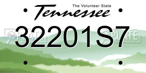 32201S7 Tennessee License Plate