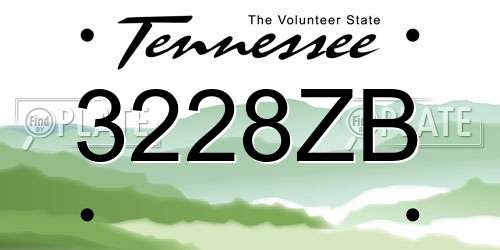 3228ZB Tennessee License Plate