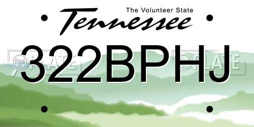322BPHJ Tennessee License Plate