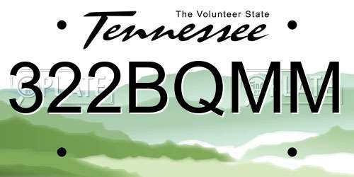 322BQMM Tennessee License Plate