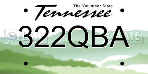 322QBA Tennessee License Plate