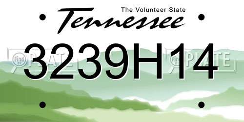 3239H14 Tennessee License Plate