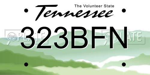 323BFN Tennessee License Plate