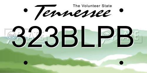 323BLPB Tennessee License Plate
