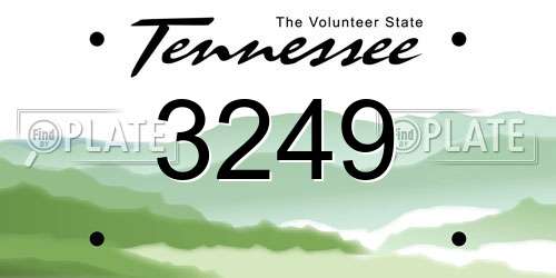 3249 Tennessee License Plate