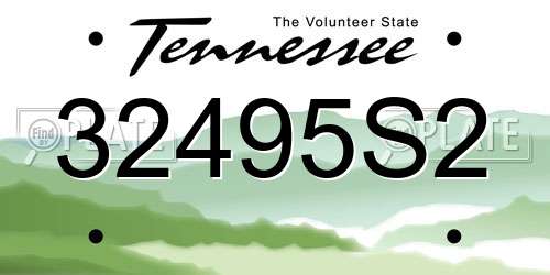 32495S2 Tennessee License Plate