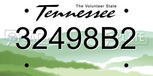 32498B2 Tennessee License Plate