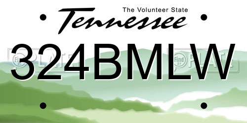 324BMLW Tennessee License Plate