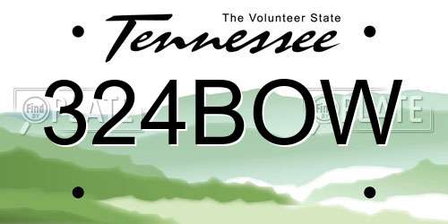 324BOW Tennessee License Plate