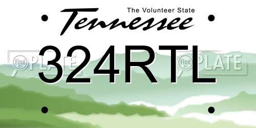 324RTL Tennessee License Plate
