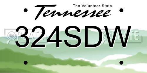 324SDW Tennessee License Plate