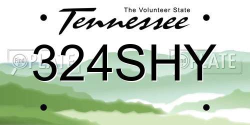 324SHY Tennessee License Plate