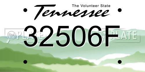 32506F Tennessee License Plate