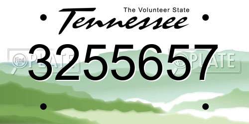 3255657 Tennessee License Plate