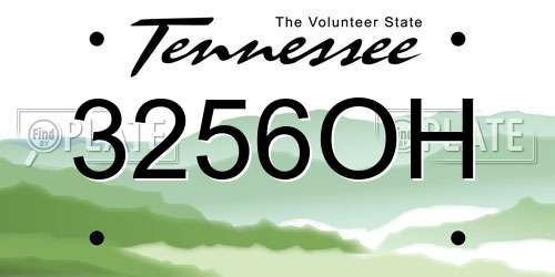 3256OH Tennessee License Plate