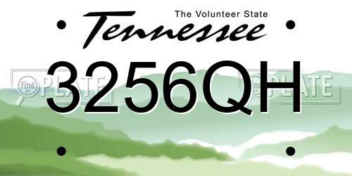 3256QH Tennessee License Plate