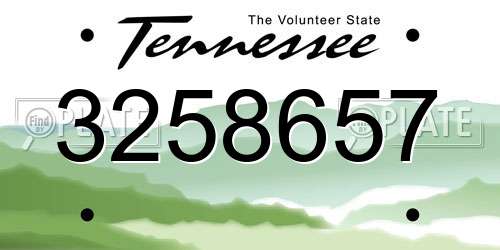 3258657 Tennessee License Plate