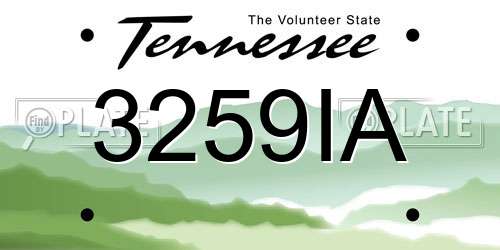 3259IA Tennessee License Plate