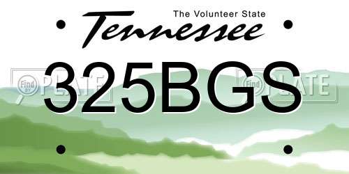 325BGS Tennessee License Plate