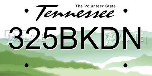 325BKDN Tennessee License Plate