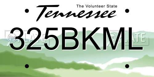 325BKML Tennessee License Plate