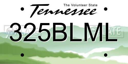 325BLML Tennessee License Plate