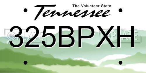 325BPXH Tennessee License Plate