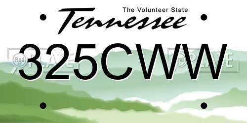325CWW Tennessee License Plate