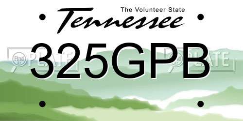 325GPB Tennessee License Plate