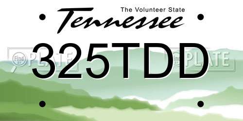 325TDD Tennessee License Plate