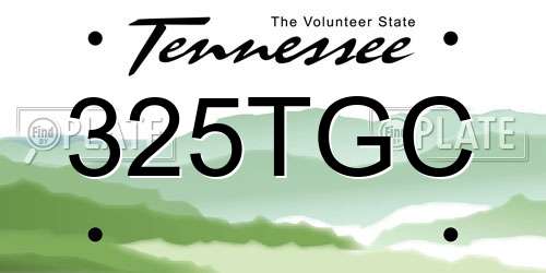 325TGC Tennessee License Plate