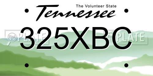 325XBC Tennessee License Plate