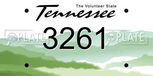 3261 Tennessee License Plate