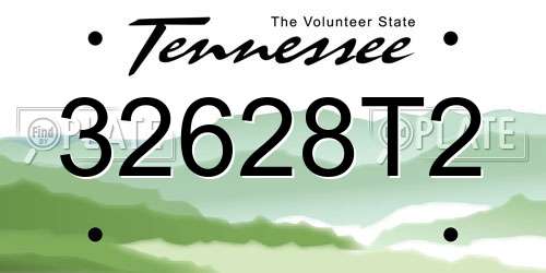32628T2 Tennessee License Plate