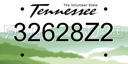 32628Z2 Tennessee License Plate