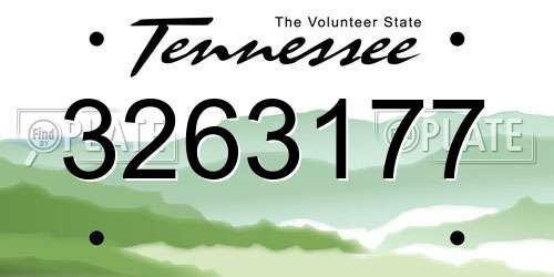 3263177 Tennessee License Plate