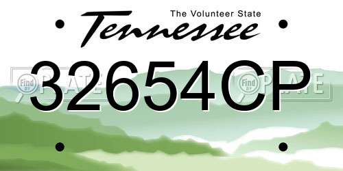 32654CP Tennessee License Plate