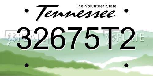 32675T2 Tennessee License Plate