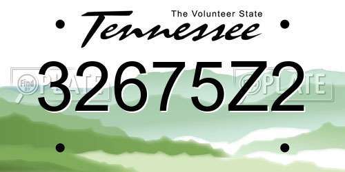 32675Z2 Tennessee License Plate