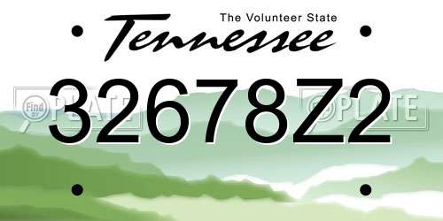 32678Z2 Tennessee License Plate