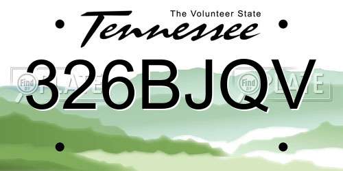 326BJQV Tennessee License Plate
