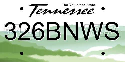 326BNWS Tennessee License Plate