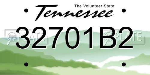 32701B2 Tennessee License Plate
