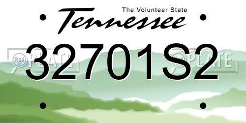 32701S2 Tennessee License Plate