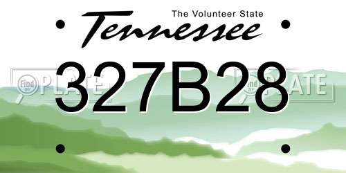 327B28 Tennessee License Plate