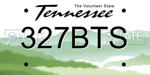 327BTS Tennessee License Plate