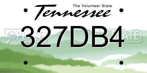 327DB4 Tennessee License Plate